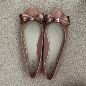 Pink Melissa flats with bow